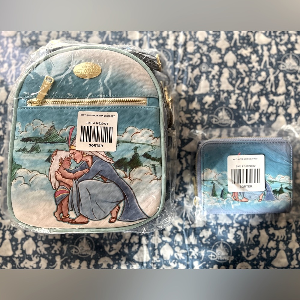Disney Atlantis Baby Kida & the Queen of Atlantis Crossbody Bag + Wallet Set NWT